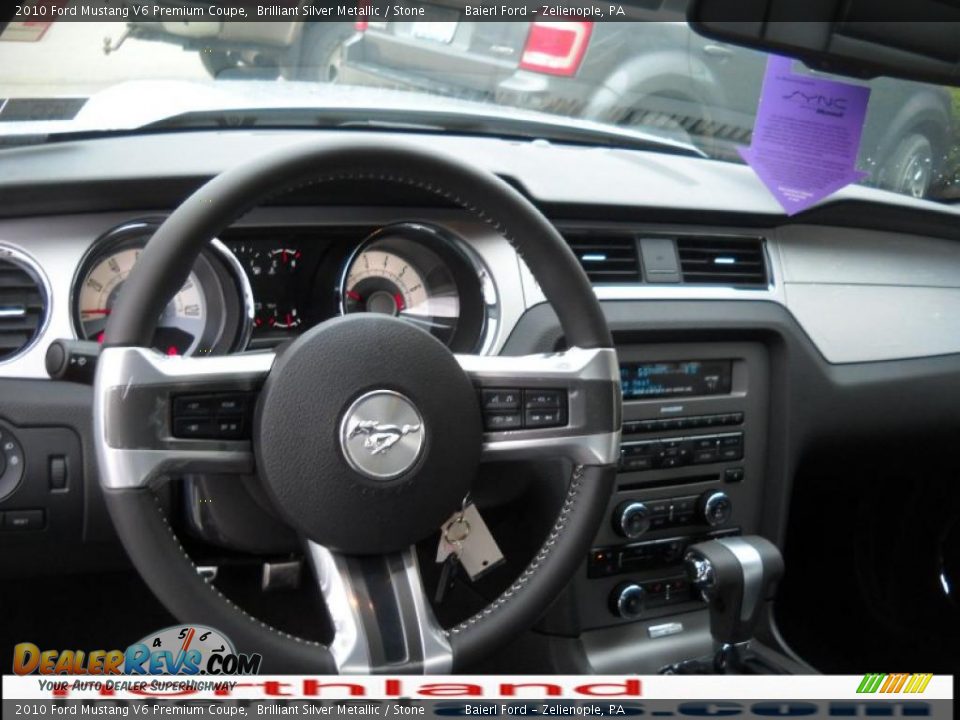 2010 Ford Mustang V6 Premium Coupe Brilliant Silver Metallic / Stone Photo #13