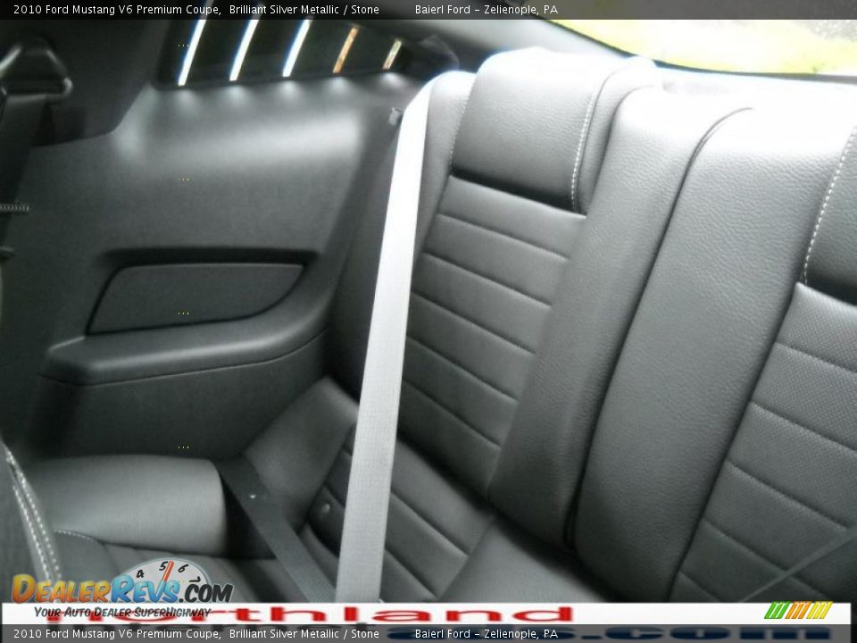 2010 Ford Mustang V6 Premium Coupe Brilliant Silver Metallic / Stone Photo #14
