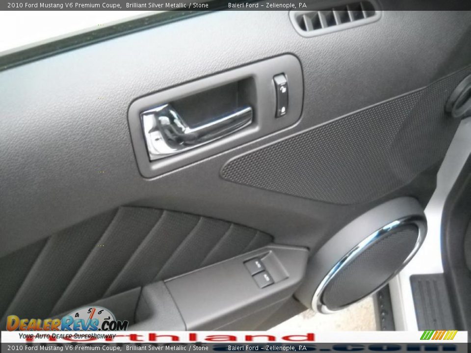 2010 Ford Mustang V6 Premium Coupe Brilliant Silver Metallic / Stone Photo #16