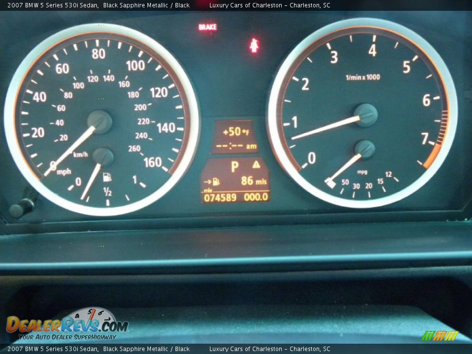 2007 BMW 5 Series 530i Sedan Black Sapphire Metallic / Black Photo #21