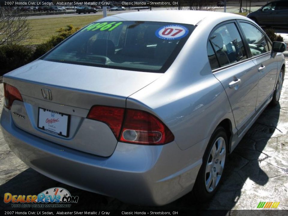 2007 Honda Civic LX Sedan Alabaster Silver Metallic / Gray Photo #8