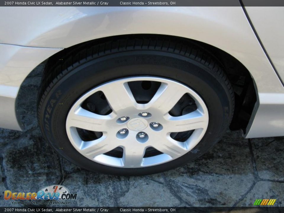 2007 Honda Civic LX Sedan Alabaster Silver Metallic / Gray Photo #9