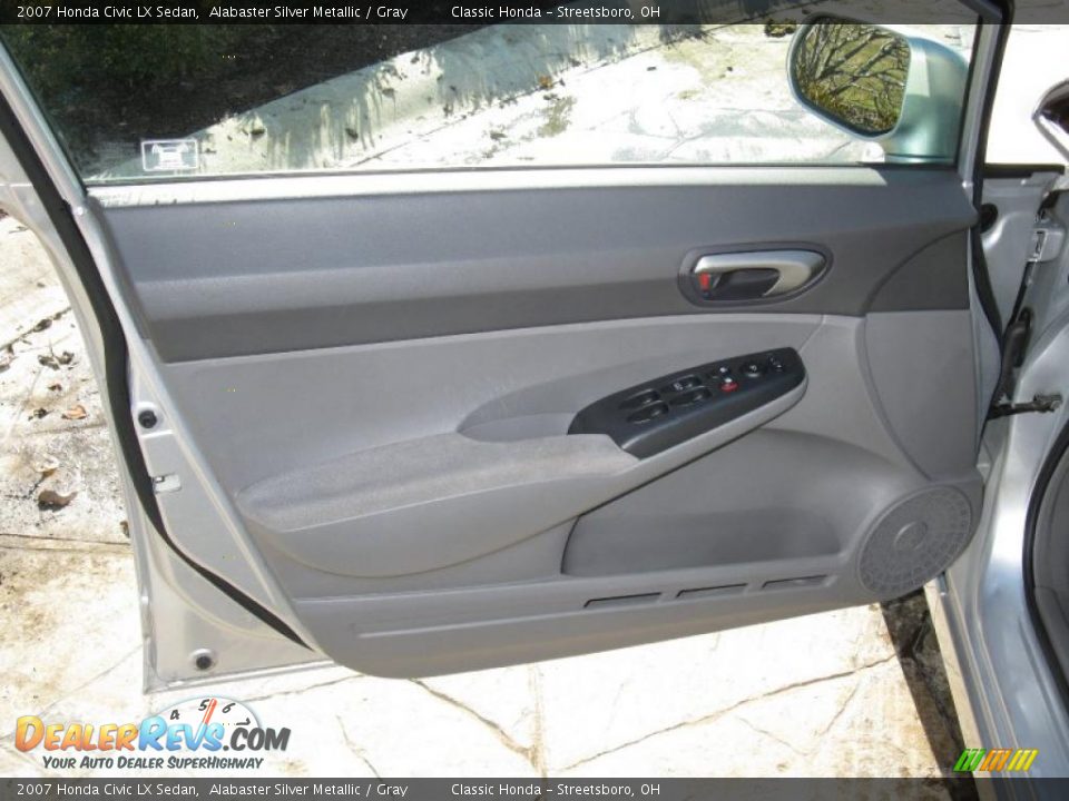 2007 Honda Civic LX Sedan Alabaster Silver Metallic / Gray Photo #12