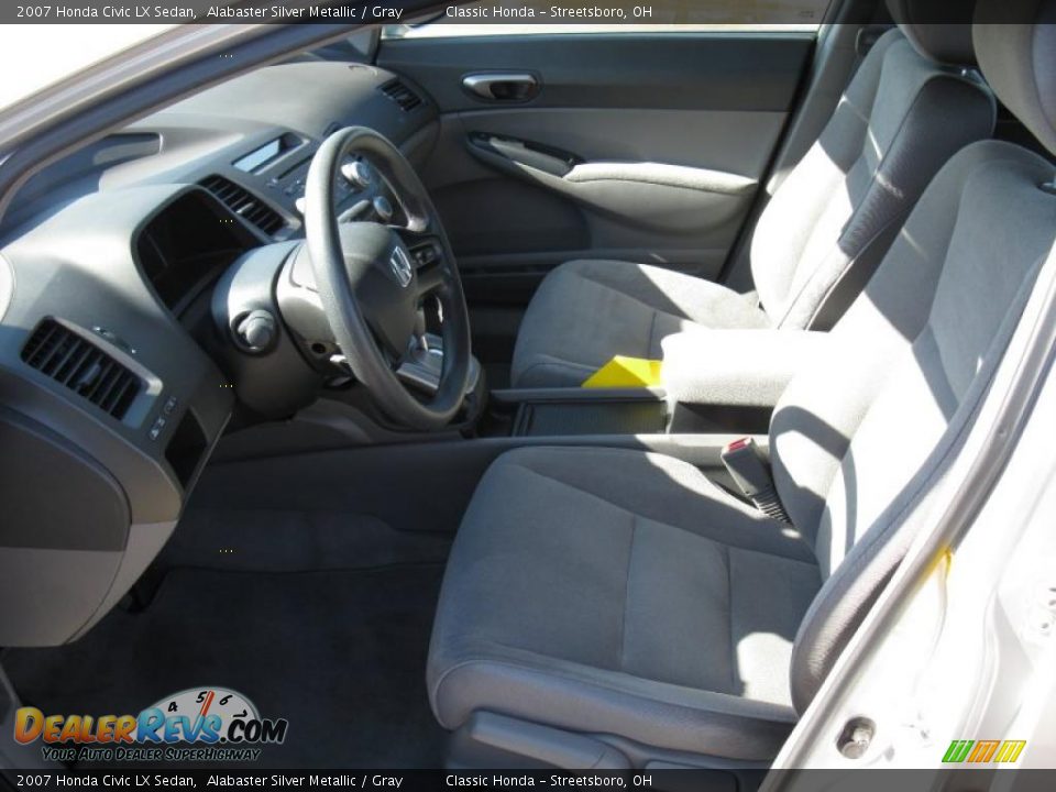 2007 Honda Civic LX Sedan Alabaster Silver Metallic / Gray Photo #13