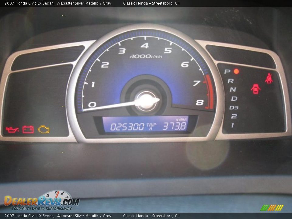 2007 Honda Civic LX Sedan Alabaster Silver Metallic / Gray Photo #16