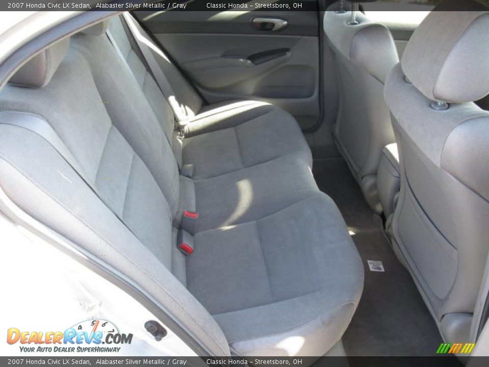 2007 Honda Civic LX Sedan Alabaster Silver Metallic / Gray Photo #22