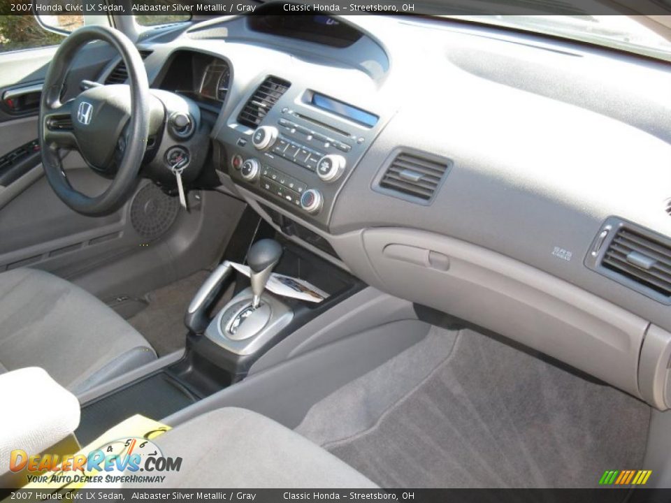 2007 Honda Civic LX Sedan Alabaster Silver Metallic / Gray Photo #23