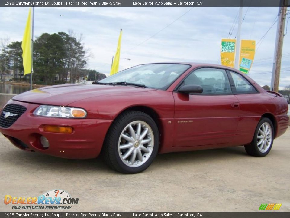 1998 Chrysler Sebring LXi Coupe Paprika Red Pearl / Black/Gray Photo #2