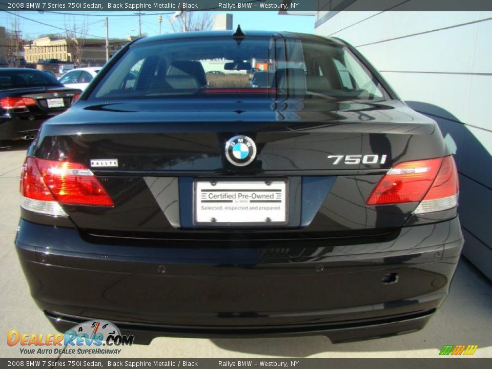 2008 BMW 7 Series 750i Sedan Black Sapphire Metallic / Black Photo #5