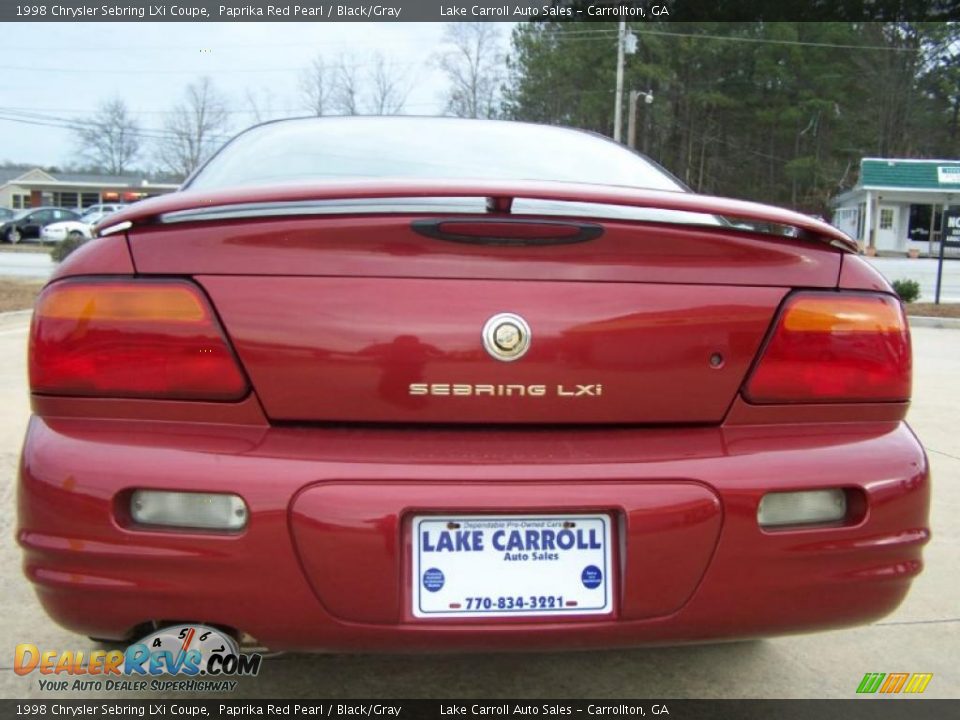 1998 Chrysler Sebring LXi Coupe Paprika Red Pearl / Black/Gray Photo #16