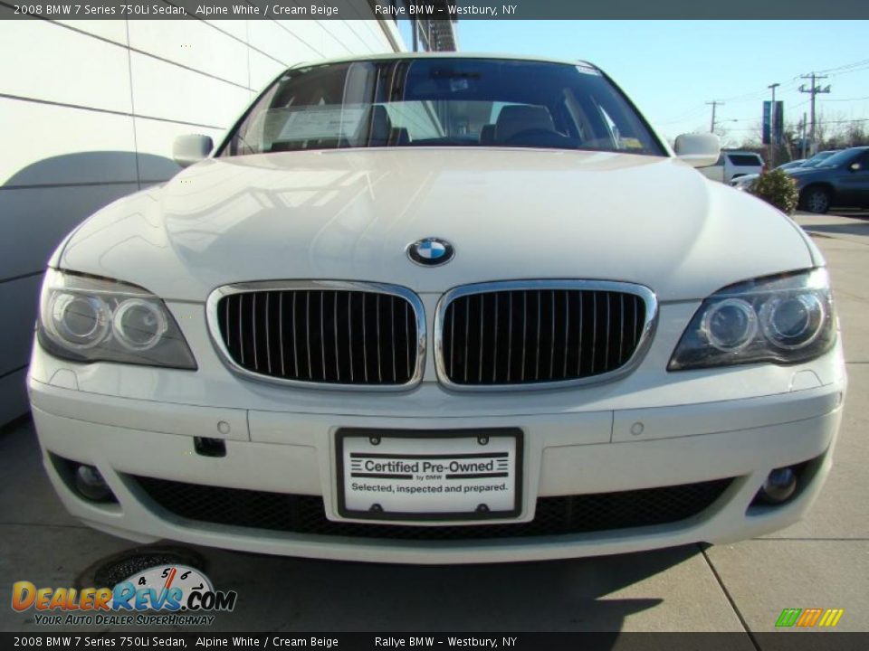 2008 BMW 7 Series 750Li Sedan Alpine White / Cream Beige Photo #2