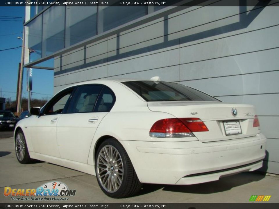 2008 BMW 7 Series 750Li Sedan Alpine White / Cream Beige Photo #4