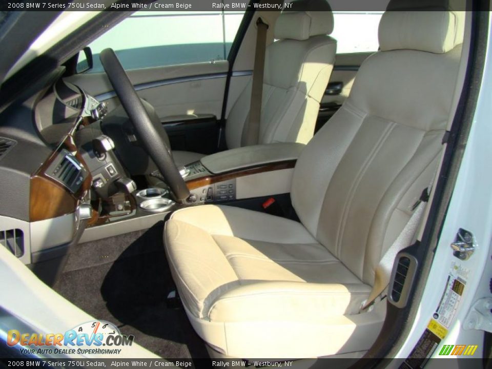 2008 BMW 7 Series 750Li Sedan Alpine White / Cream Beige Photo #7