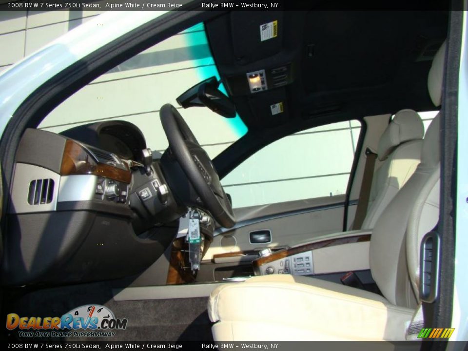 2008 BMW 7 Series 750Li Sedan Alpine White / Cream Beige Photo #8