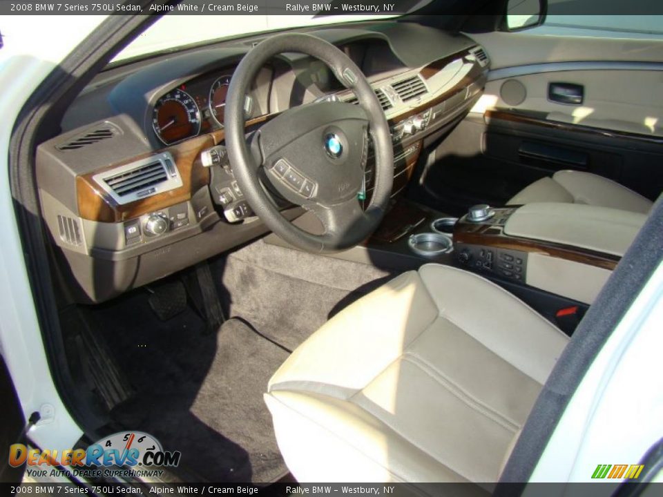 2008 BMW 7 Series 750Li Sedan Alpine White / Cream Beige Photo #9
