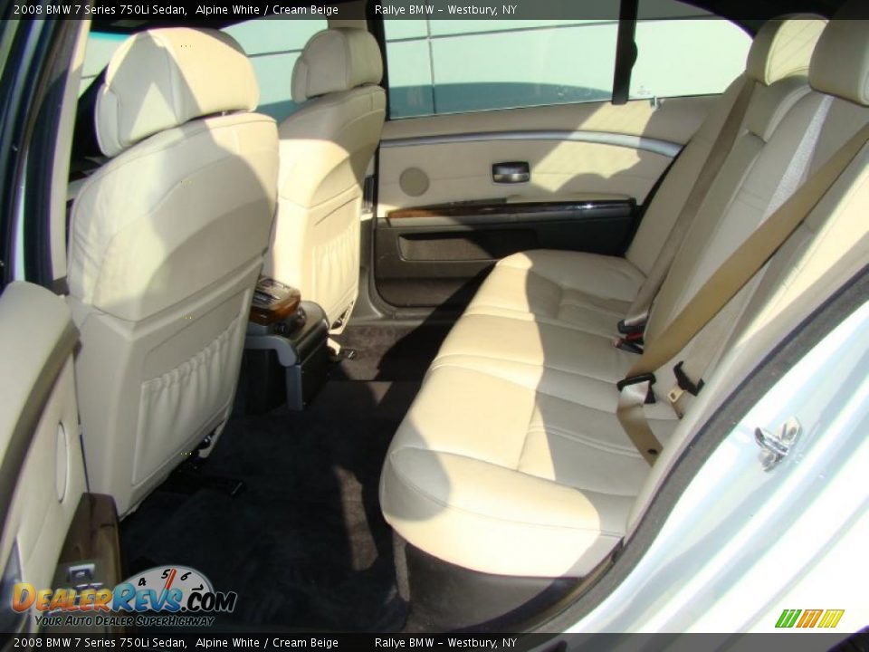 2008 BMW 7 Series 750Li Sedan Alpine White / Cream Beige Photo #10