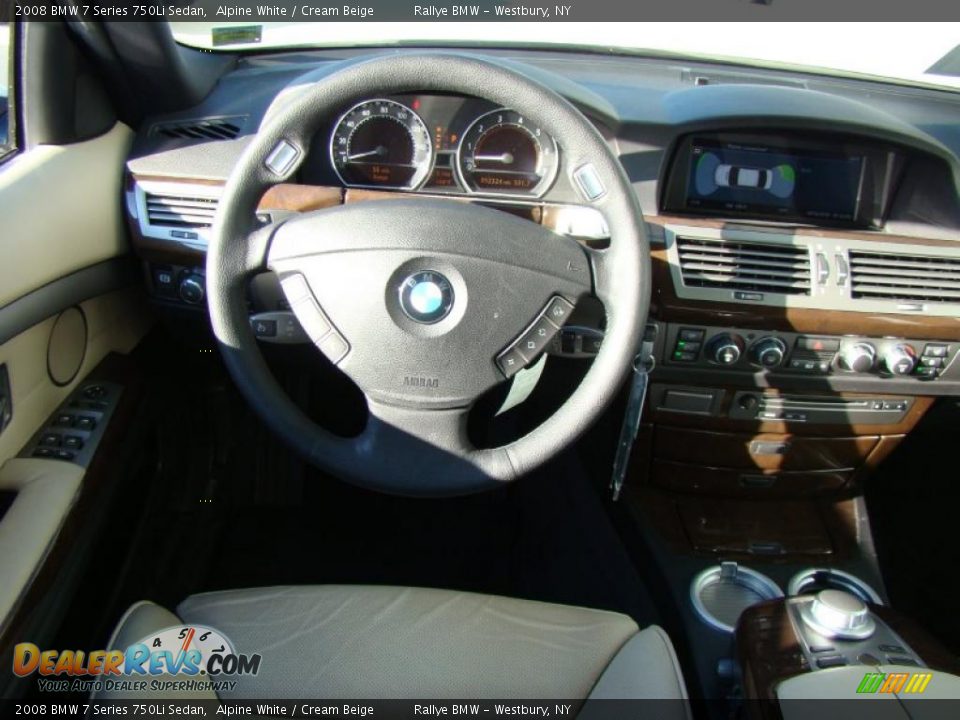 2008 BMW 7 Series 750Li Sedan Alpine White / Cream Beige Photo #11