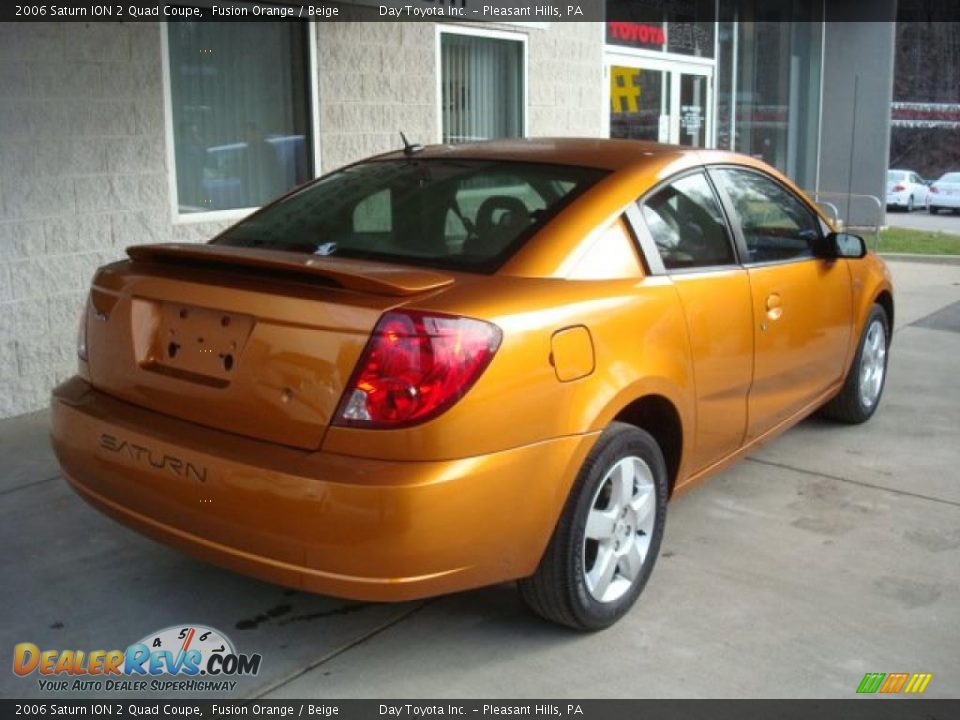 2006 Saturn ION 2 Quad Coupe Fusion Orange / Beige Photo #2