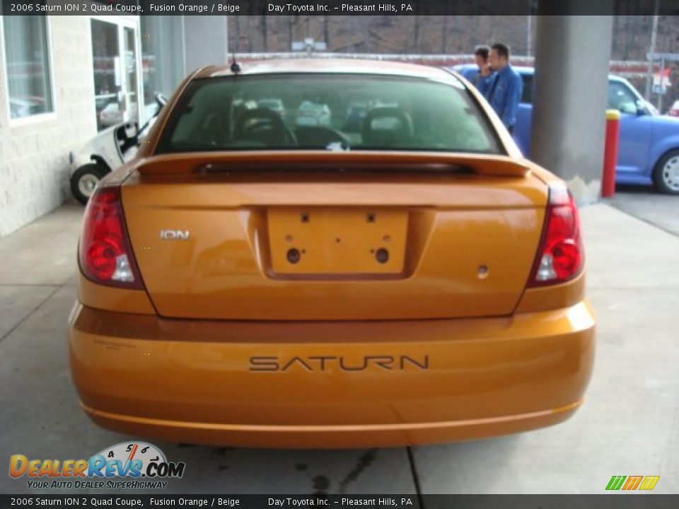 2006 Saturn ION 2 Quad Coupe Fusion Orange / Beige Photo #3