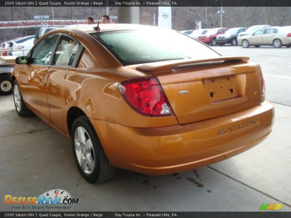2006 Saturn ION 2 Quad Coupe Fusion Orange / Beige Photo #4