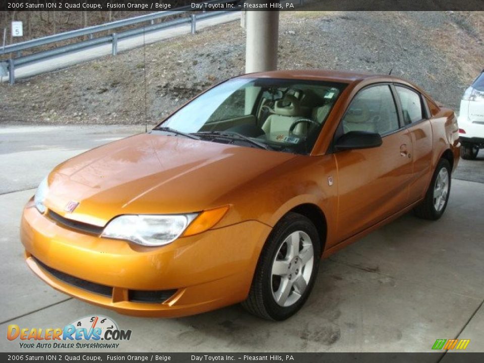 2006 Saturn ION 2 Quad Coupe Fusion Orange / Beige Photo #5