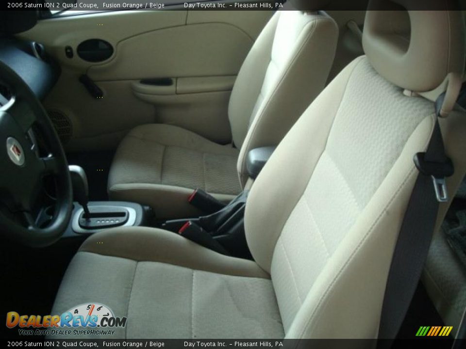 2006 Saturn ION 2 Quad Coupe Fusion Orange / Beige Photo #8