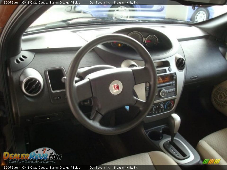 2006 Saturn ION 2 Quad Coupe Fusion Orange / Beige Photo #12