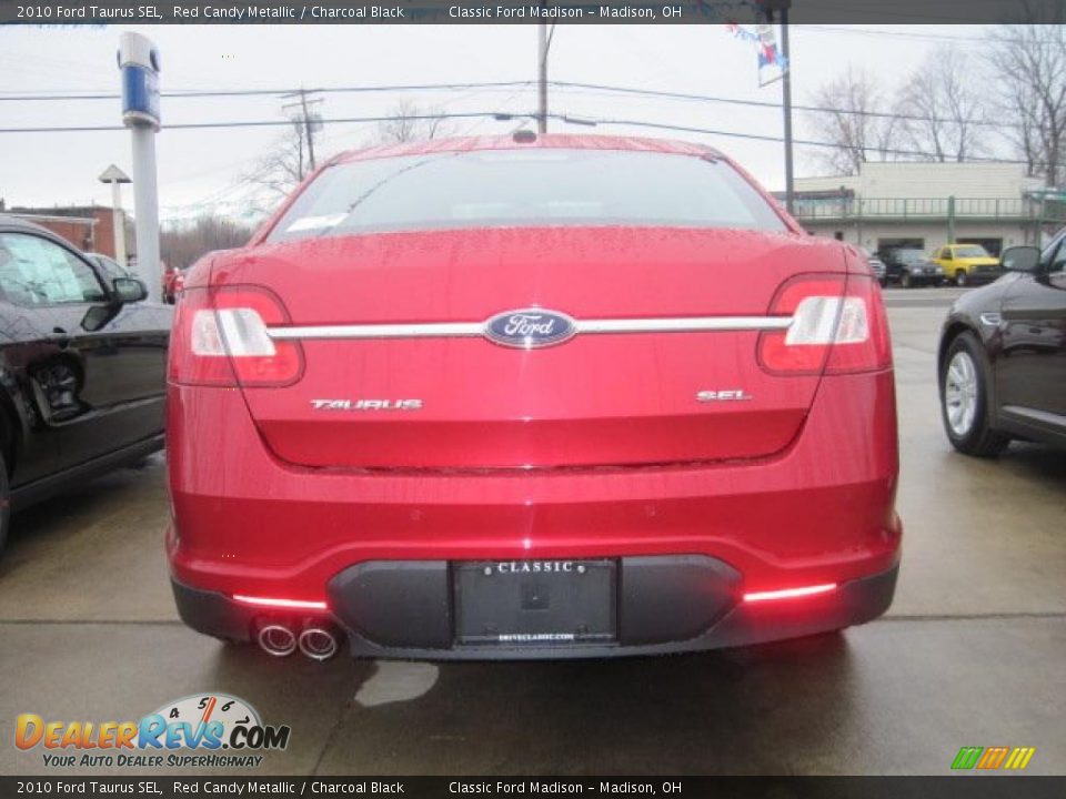 2010 Ford Taurus SEL Red Candy Metallic / Charcoal Black Photo #4