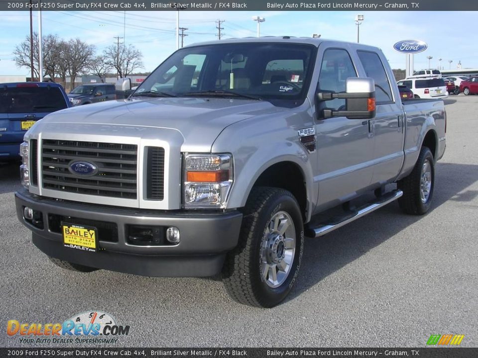 2009 Ford F250 Super Duty FX4 Crew Cab 4x4 Brilliant Silver Metallic / FX4 Black Photo #1