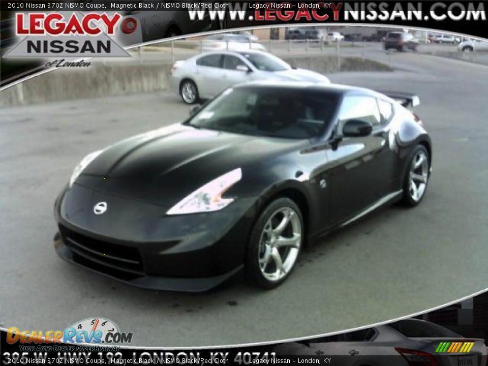 2010 Nissan 370Z NISMO Coupe Magnetic Black / NISMO Black/Red Cloth Photo #1