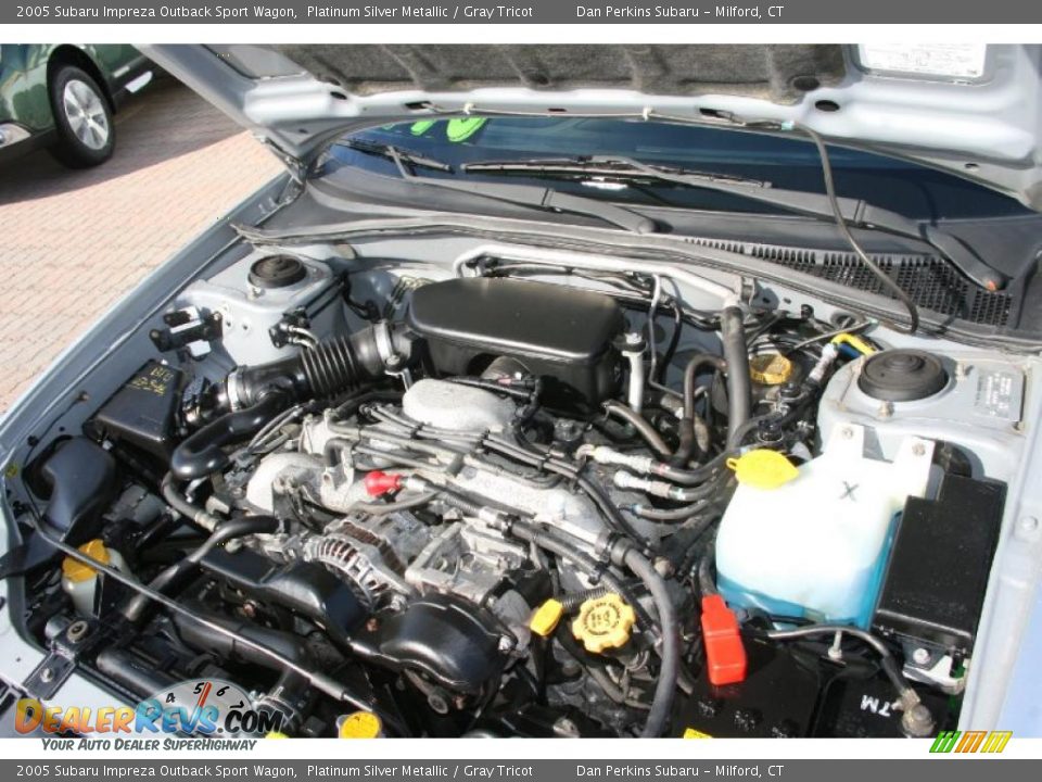 2005 Subaru Impreza Outback Sport Wagon Platinum Silver Metallic / Gray Tricot Photo #25