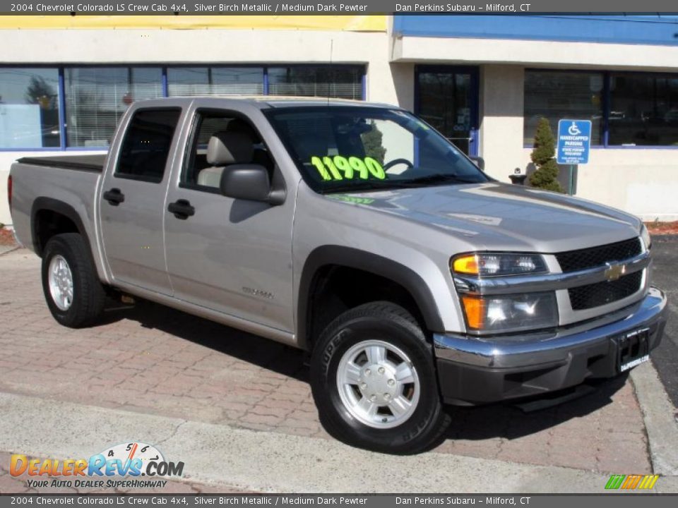 2004 Chevrolet Colorado LS Crew Cab 4x4 Silver Birch Metallic / Medium Dark Pewter Photo #3