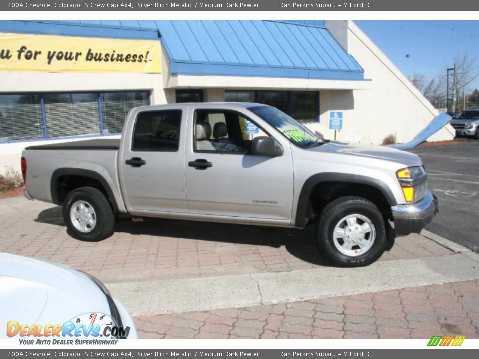 2004 Chevrolet Colorado LS Crew Cab 4x4 Silver Birch Metallic / Medium Dark Pewter Photo #4