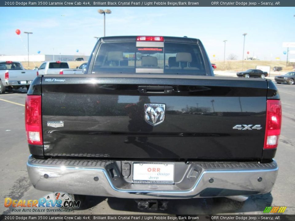 2010 Dodge Ram 3500 Laramie Crew Cab 4x4 Brilliant Black Crystal Pearl / Light Pebble Beige/Bark Brown Photo #6