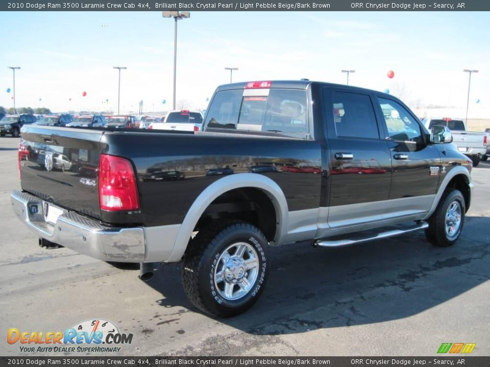 2010 Dodge Ram 3500 Laramie Crew Cab 4x4 Brilliant Black Crystal Pearl / Light Pebble Beige/Bark Brown Photo #7