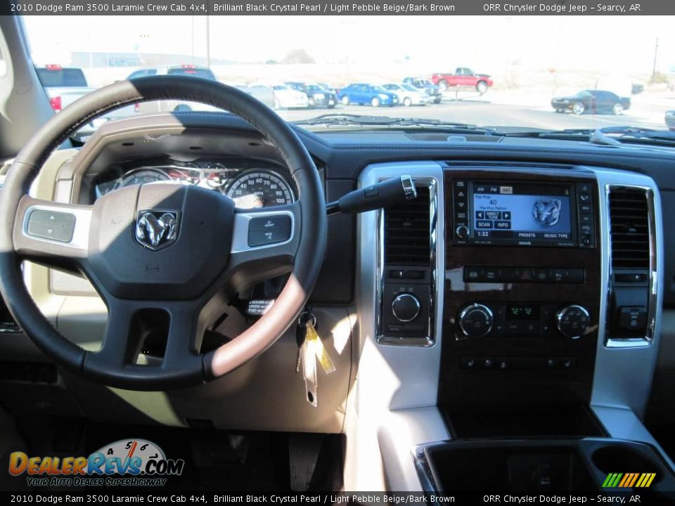 2010 Dodge Ram 3500 Laramie Crew Cab 4x4 Brilliant Black Crystal Pearl / Light Pebble Beige/Bark Brown Photo #11