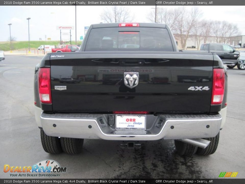 2010 Dodge Ram 3500 Laramie Mega Cab 4x4 Dually Brilliant Black Crystal Pearl / Dark Slate Photo #5