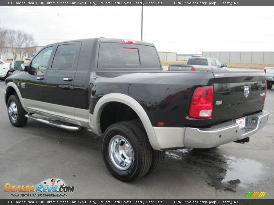 2010 Dodge Ram 3500 Laramie Mega Cab 4x4 Dually Brilliant Black Crystal Pearl / Dark Slate Photo #6