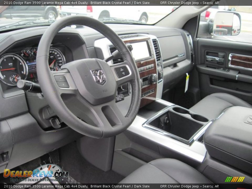 2010 Dodge Ram 3500 Laramie Mega Cab 4x4 Dually Brilliant Black Crystal Pearl / Dark Slate Photo #8
