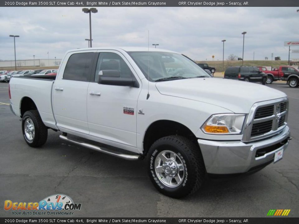 2010 Dodge Ram 3500 SLT Crew Cab 4x4 Bright White / Dark Slate/Medium Graystone Photo #3