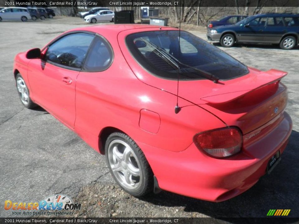 2001 Hyundai Tiburon Cardinal Red / Black/Gray Photo #4