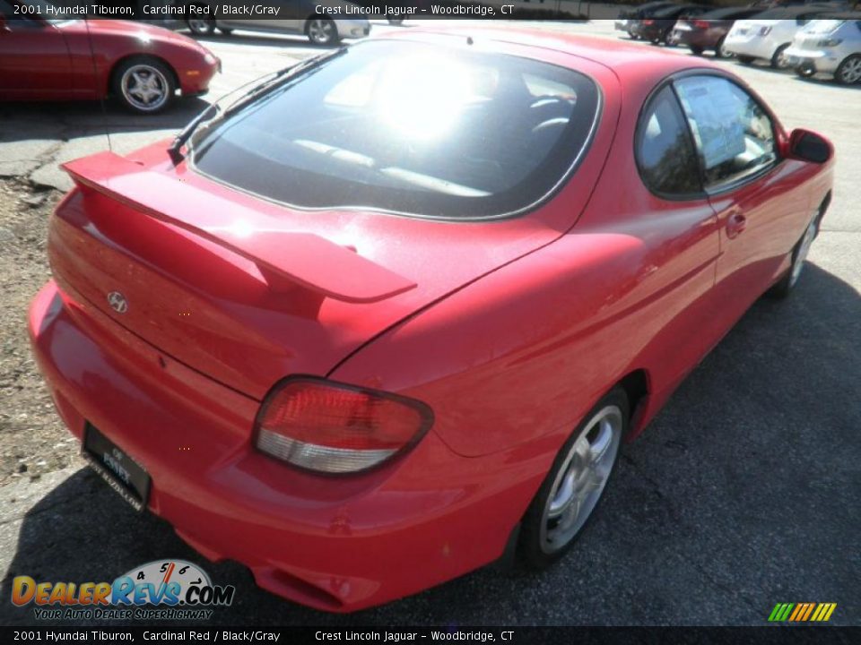2001 Hyundai Tiburon Cardinal Red / Black/Gray Photo #6