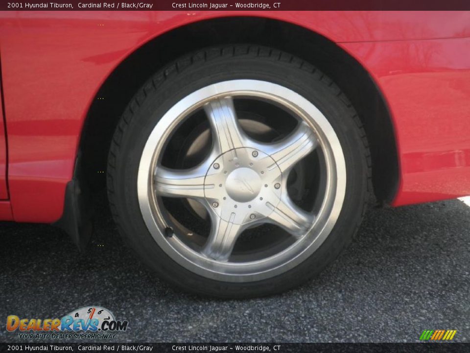2001 Hyundai Tiburon Cardinal Red / Black/Gray Photo #12