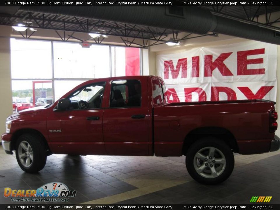 2008 Dodge Ram 1500 Big Horn Edition Quad Cab Inferno Red Crystal Pearl / Medium Slate Gray Photo #2