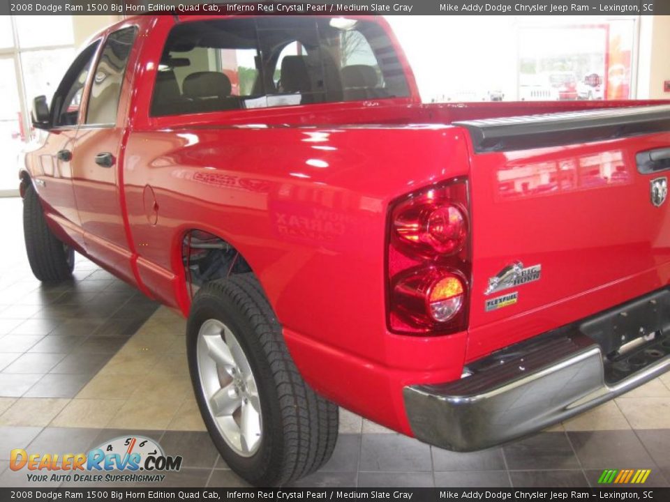 2008 Dodge Ram 1500 Big Horn Edition Quad Cab Inferno Red Crystal Pearl / Medium Slate Gray Photo #3