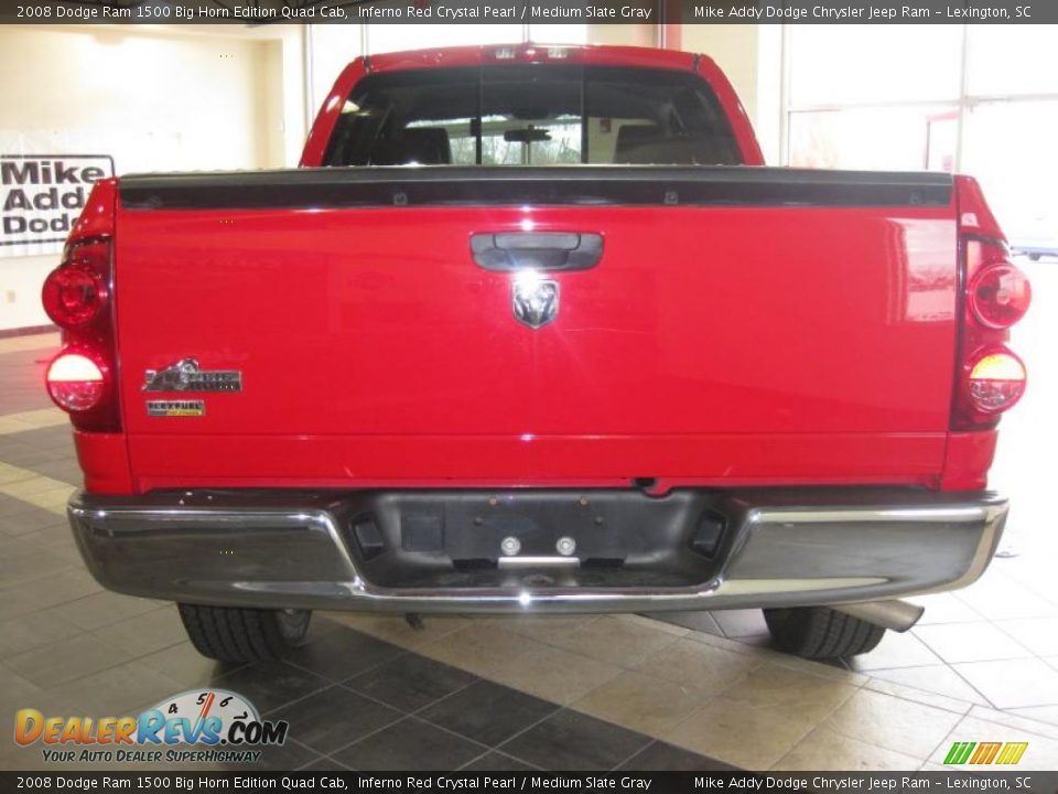 2008 Dodge Ram 1500 Big Horn Edition Quad Cab Inferno Red Crystal Pearl / Medium Slate Gray Photo #4