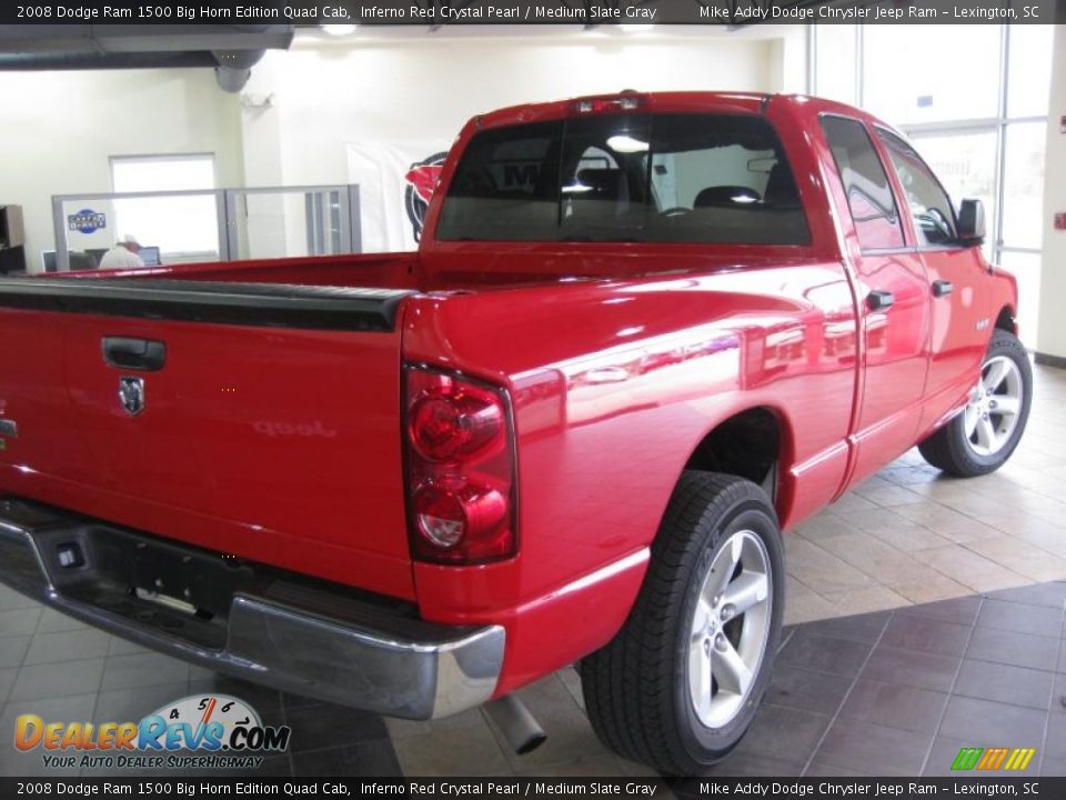 2008 Dodge Ram 1500 Big Horn Edition Quad Cab Inferno Red Crystal Pearl / Medium Slate Gray Photo #5