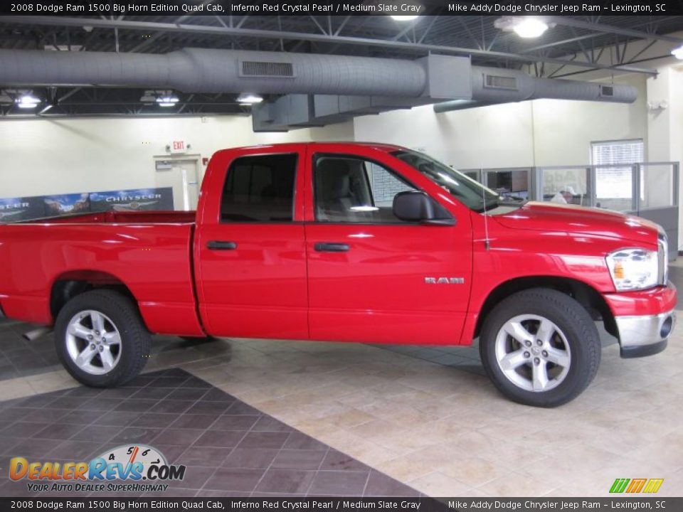 2008 Dodge Ram 1500 Big Horn Edition Quad Cab Inferno Red Crystal Pearl / Medium Slate Gray Photo #6