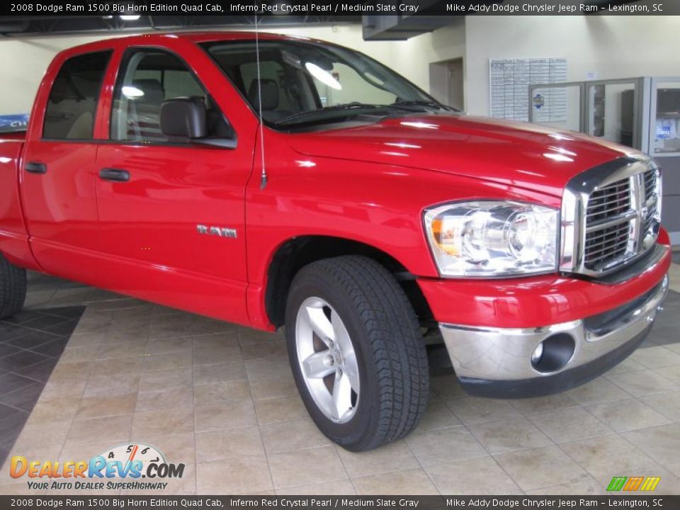 2008 Dodge Ram 1500 Big Horn Edition Quad Cab Inferno Red Crystal Pearl / Medium Slate Gray Photo #7