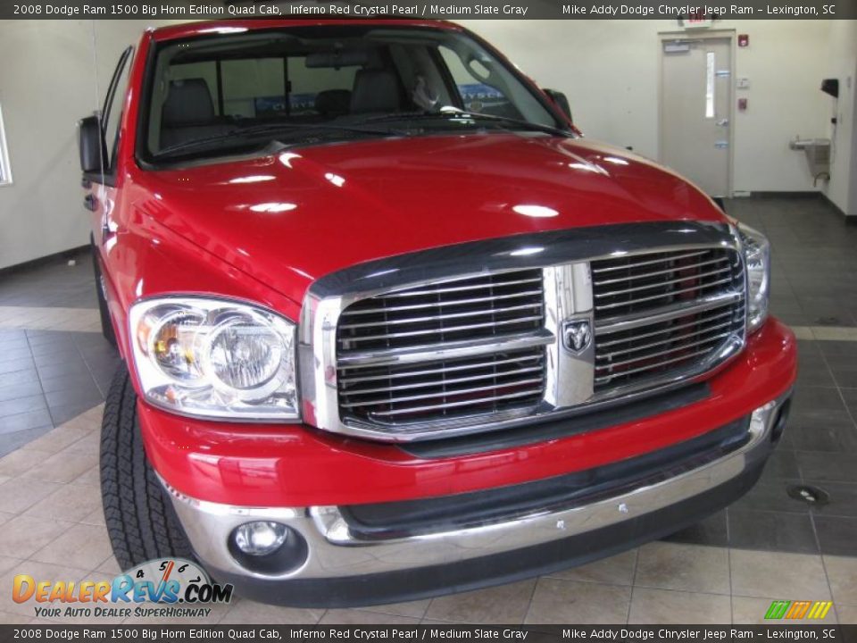 2008 Dodge Ram 1500 Big Horn Edition Quad Cab Inferno Red Crystal Pearl / Medium Slate Gray Photo #10